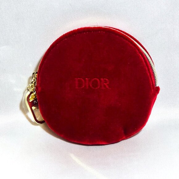 Dior Hypnotic Poison Mini & Red Velvet Coin Pouch Case Makeup Bag Set - Picture 11 of 11
